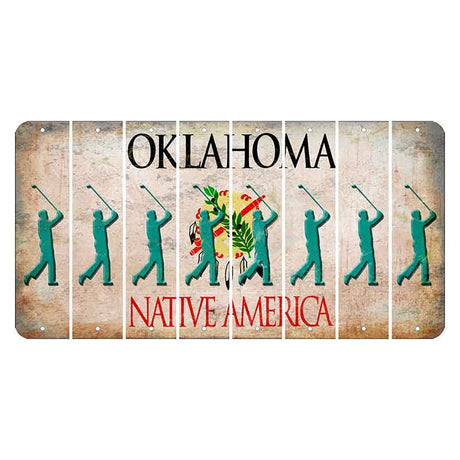 Oklahoma Osage Nation Cut License Plate Strips (Set of 8) Male Golfer