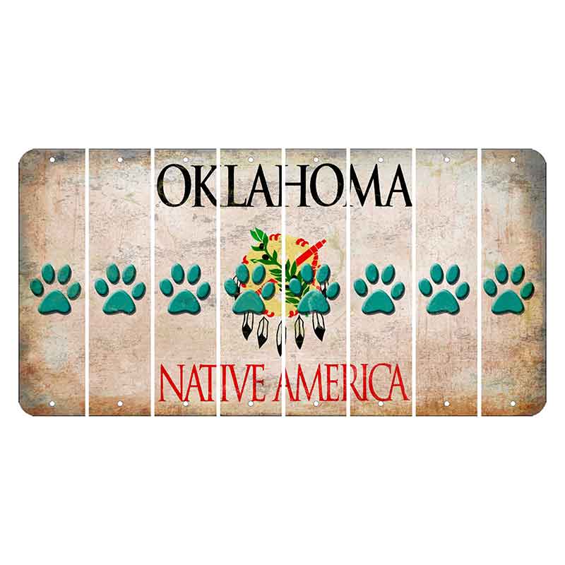 Oklahoma Osage Nation Cut License Plate Strips (Set of 8) Dog Paw