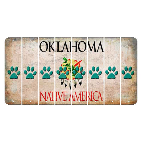 Oklahoma Osage Nation Cut License Plate Strips (Set of 8) Dog Paw