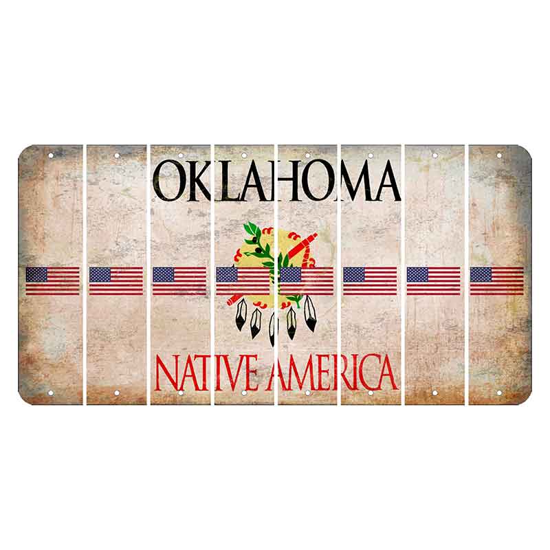 Oklahoma Osage Nation Cut License Plate Strips (Set of 8) American Flag