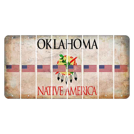 Oklahoma Osage Nation Cut License Plate Strips (Set of 8) American Flag