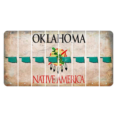 Oklahoma Osage Nation Cut License Plate Strips (Set of 8) State Silhouette