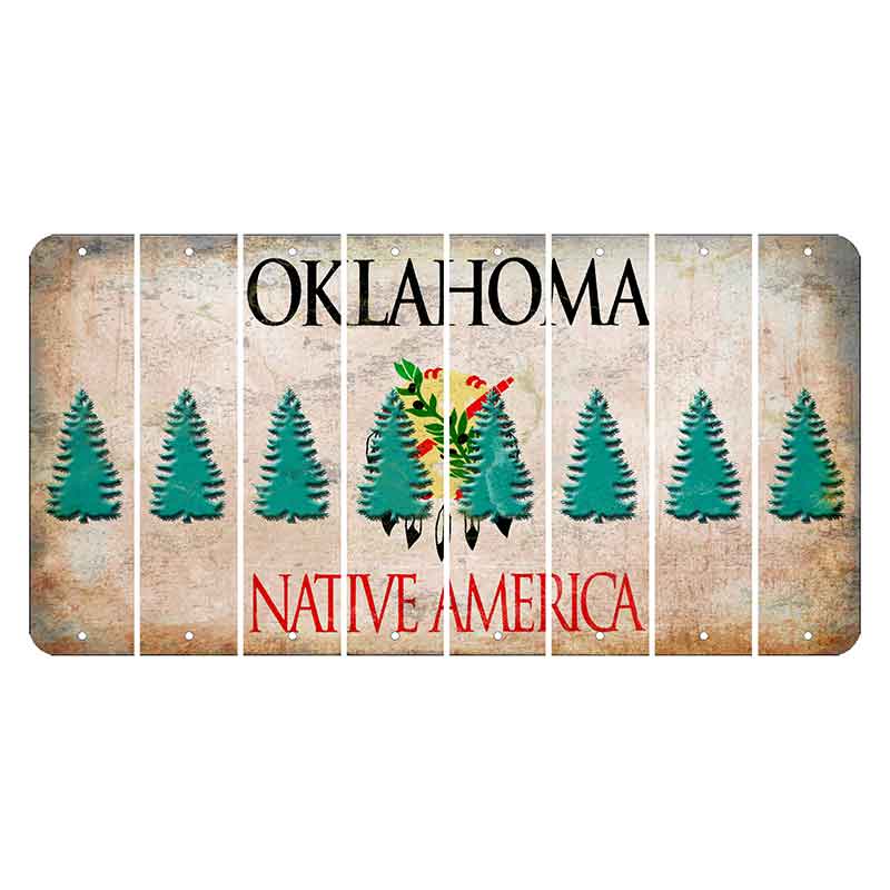 Oklahoma Osage Nation Cut License Plate Strips (Set of 8) Pine Tree