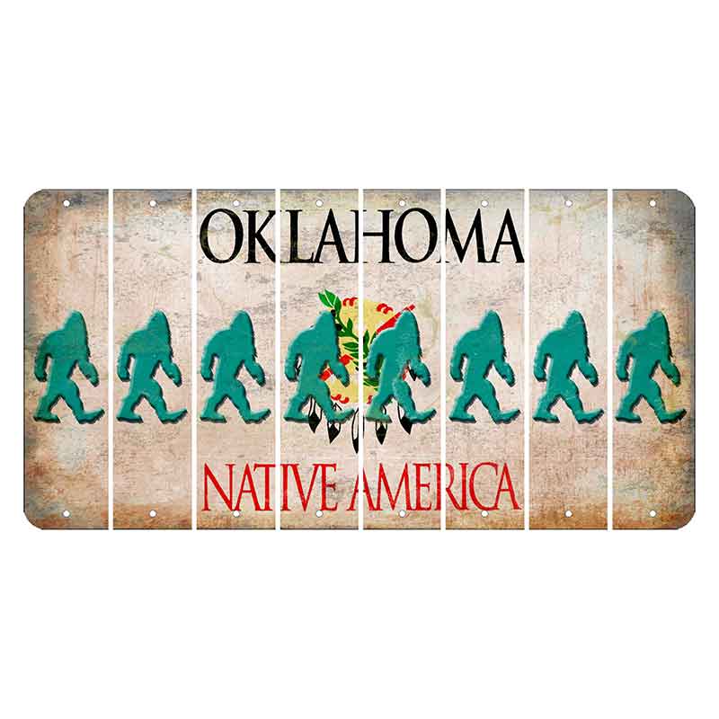 Oklahoma Osage Nation Cut License Plate Strips (Set of 8) Bigfoot