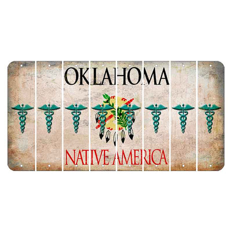 Oklahoma Osage Nation Cut License Plate Strips (Set of 8) Caduceus