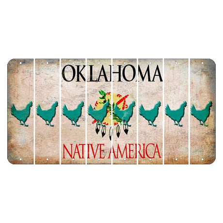 Oklahoma Osage Nation Cut License Plate Strips (Set of 8) Chicken