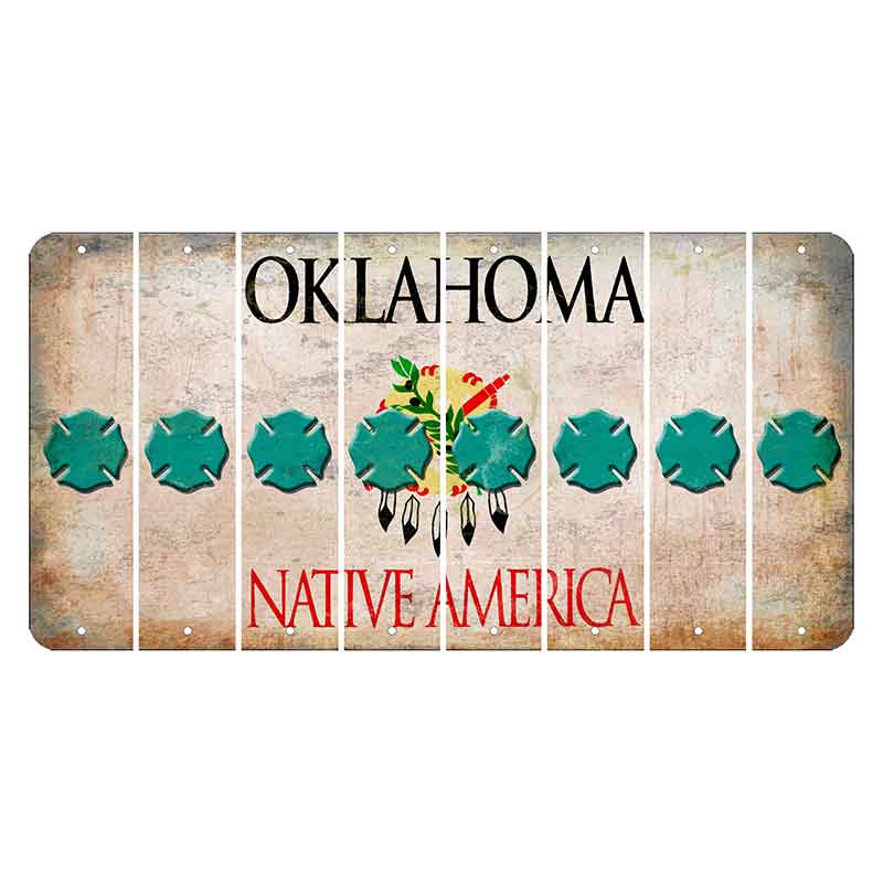 Oklahoma Osage Nation Cut License Plate Strips (Set of 8) Fire Badge