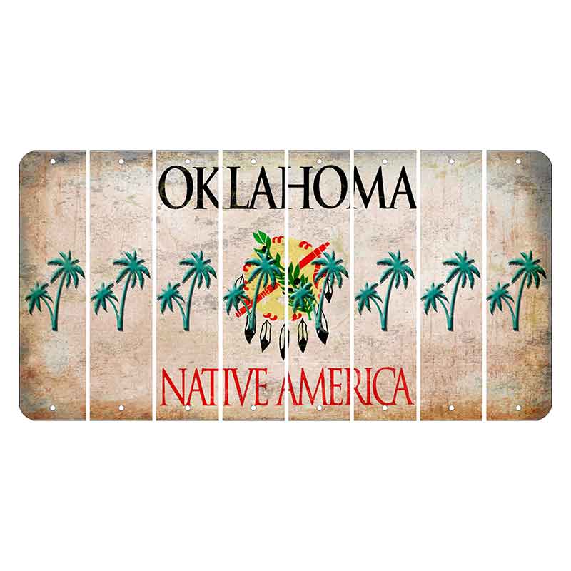 Oklahoma Osage Nation Cut License Plate Strips (Set of 8) Palm Trees