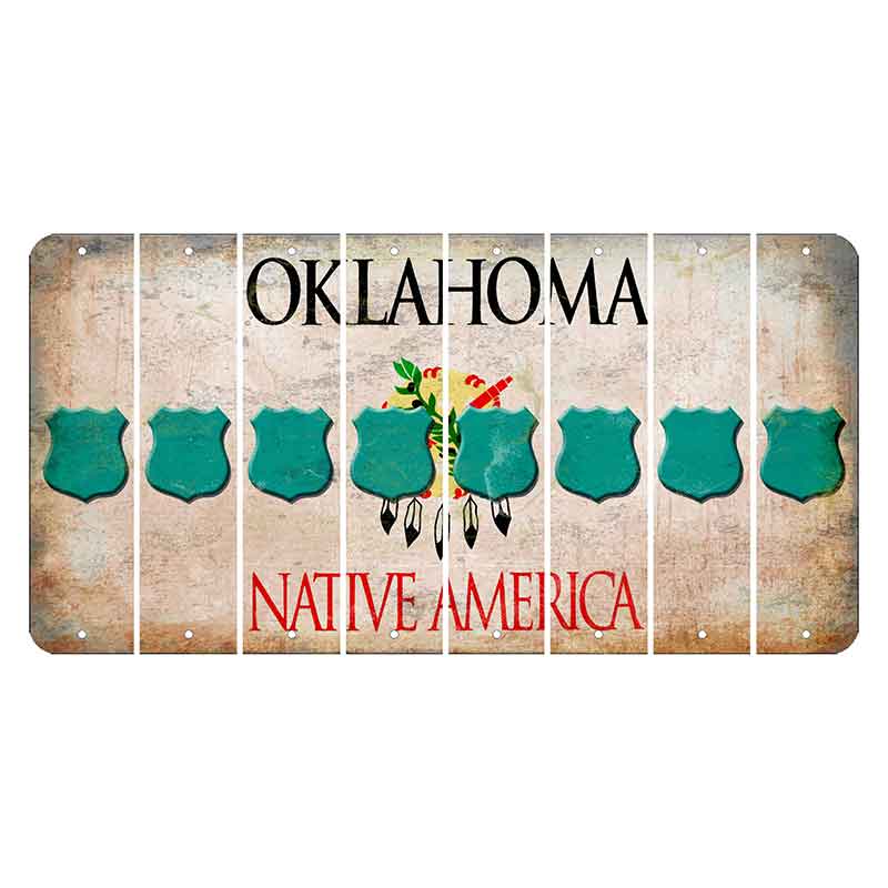 Oklahoma Osage Nation Cut License Plate Strips (Set of 8) Police Badge