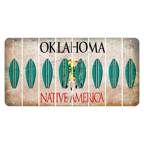 Oklahoma Osage Nation Cut License Plate Strips (Set of 8) Surfboard