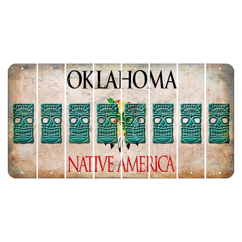 Oklahoma Osage Nation Cut License Plate Strips (Set of 8) Tiki