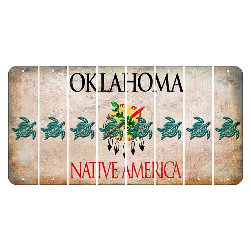 Oklahoma Osage Nation Cut License Plate Strips (Set of 8) Sea Turtle