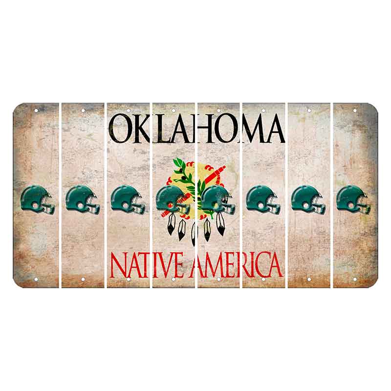 Oklahoma Osage Nation Cut License Plate Strips (Set of 8) Football Helmet