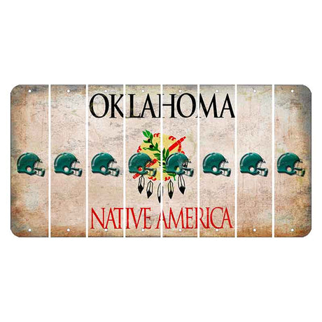 Oklahoma Osage Nation Cut License Plate Strips (Set of 8) Football Helmet