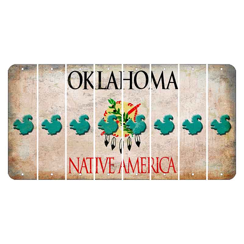 Oklahoma Osage Nation Cut License Plate Strips (Set of 8) Squirrel