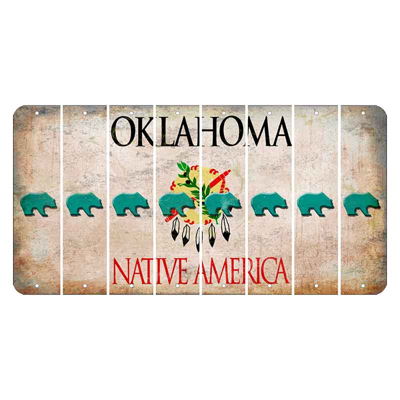 Oklahoma Osage Nation Cut License Plate Strips (Set of 8) Bear