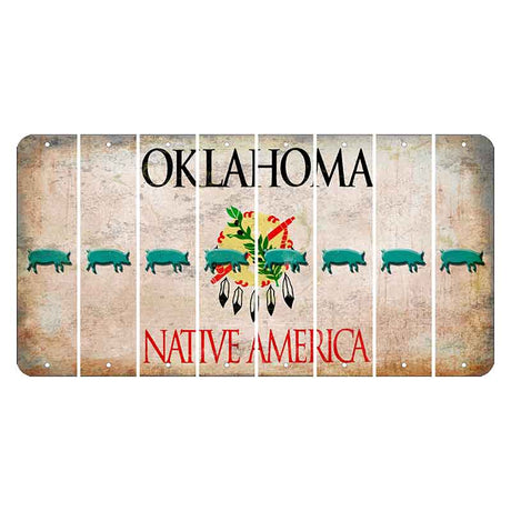 Oklahoma Osage Nation Cut License Plate Strips (Set of 8) Pig