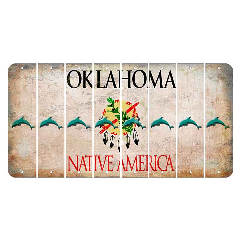 Oklahoma Osage Nation Cut License Plate Strips (Set of 8) Dolphin