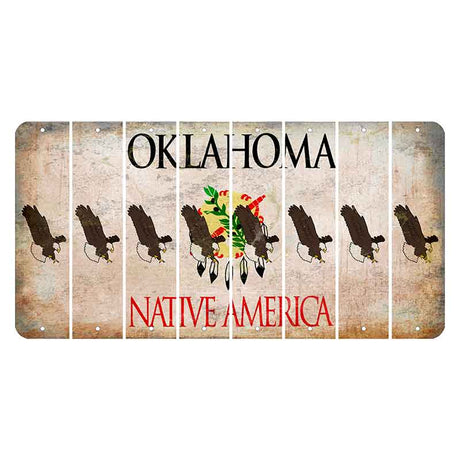 Oklahoma Osage Nation Cut License Plate Strips (Set of 8) Bald Eagle