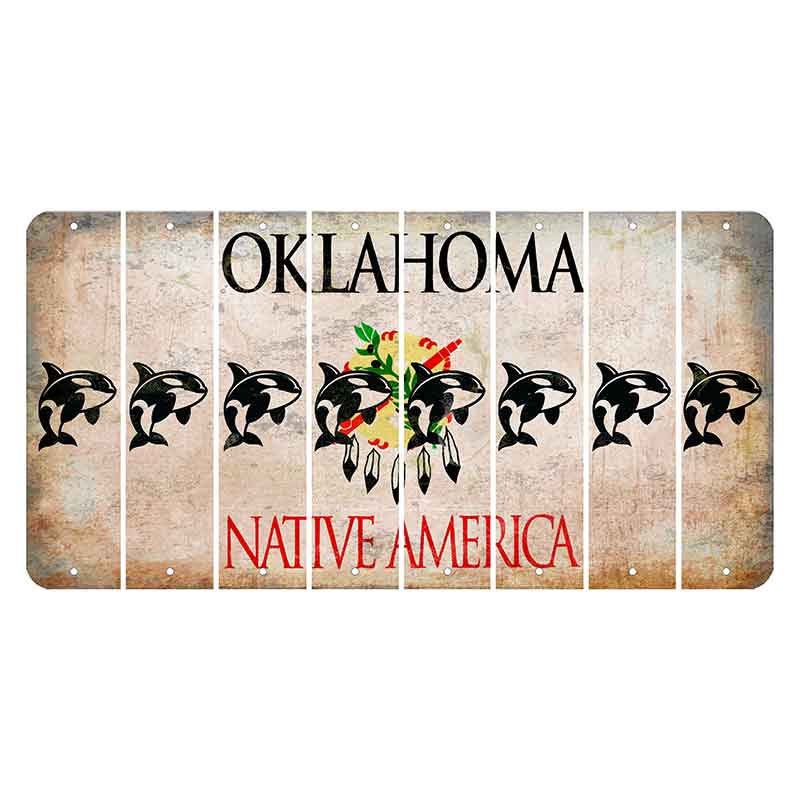 Oklahoma Osage Nation Cut License Plate Strips (Set of 8) Whale