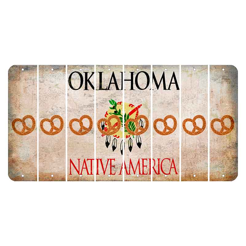 Oklahoma Osage Nation Cut License Plate Strips (Set of 8) Pretzel