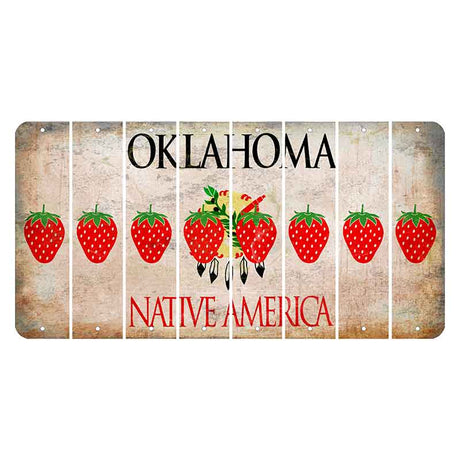 Oklahoma Osage Nation Cut License Plate Strips (Set of 8) Strawberry