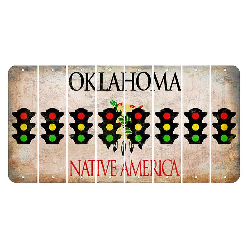 Oklahoma Osage Nation Cut License Plate Strips (Set of 8) Traffic Light