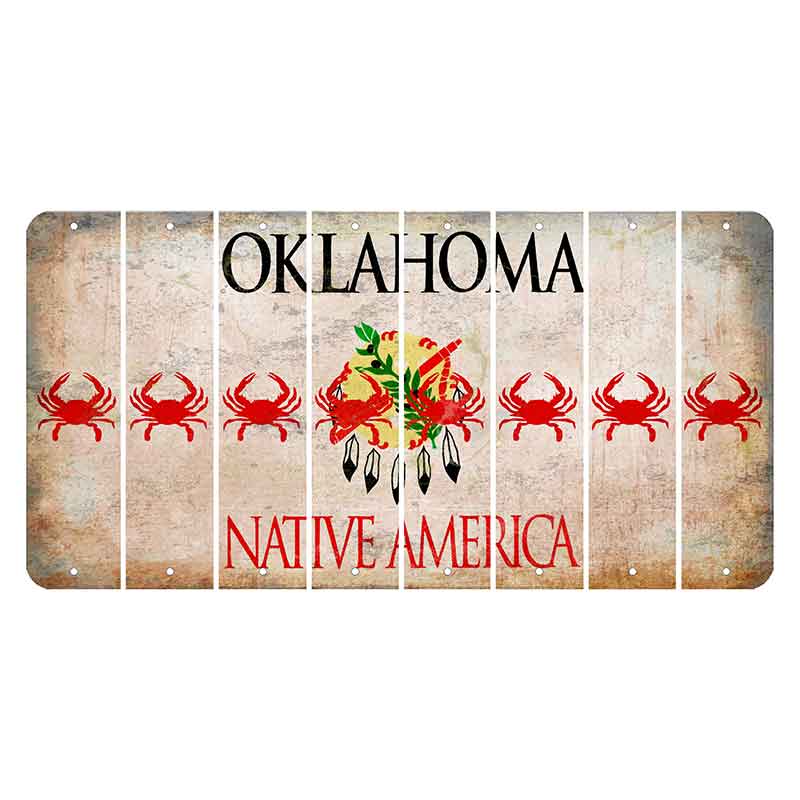 Oklahoma Osage Nation Cut License Plate Strips (Set of 8) Crab