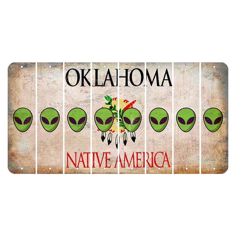 Oklahoma Osage Nation Cut License Plate Strips (Set of 8) Alien