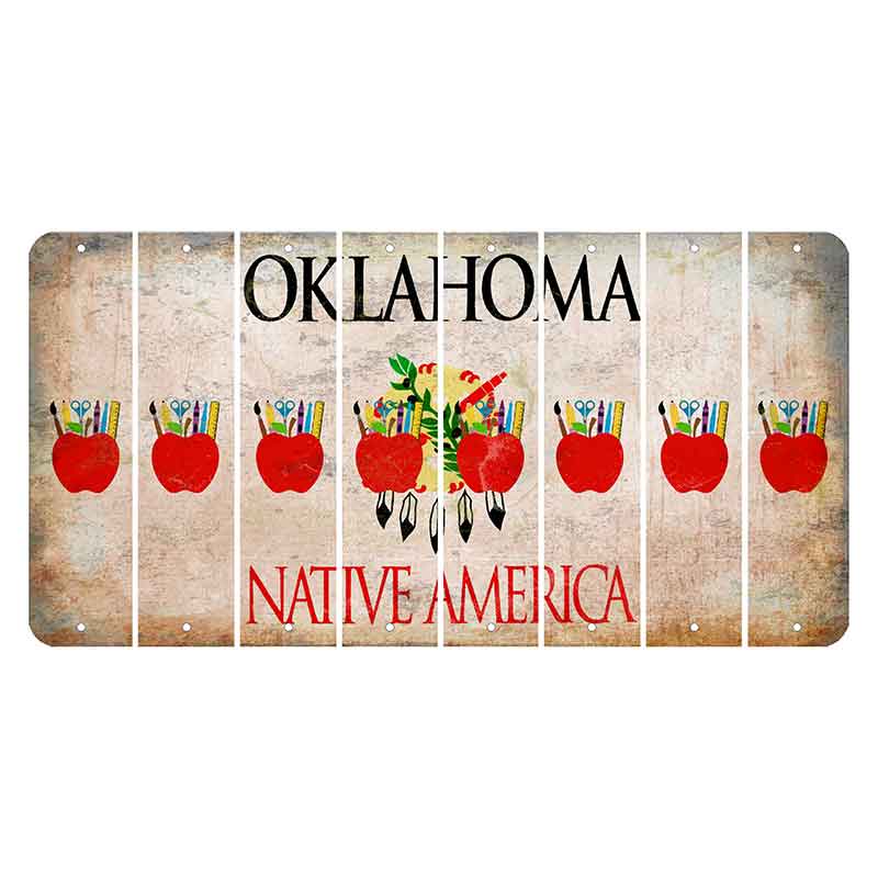 Oklahoma Osage Nation Cut License Plate Strips (Set of 8) Teacher Apple