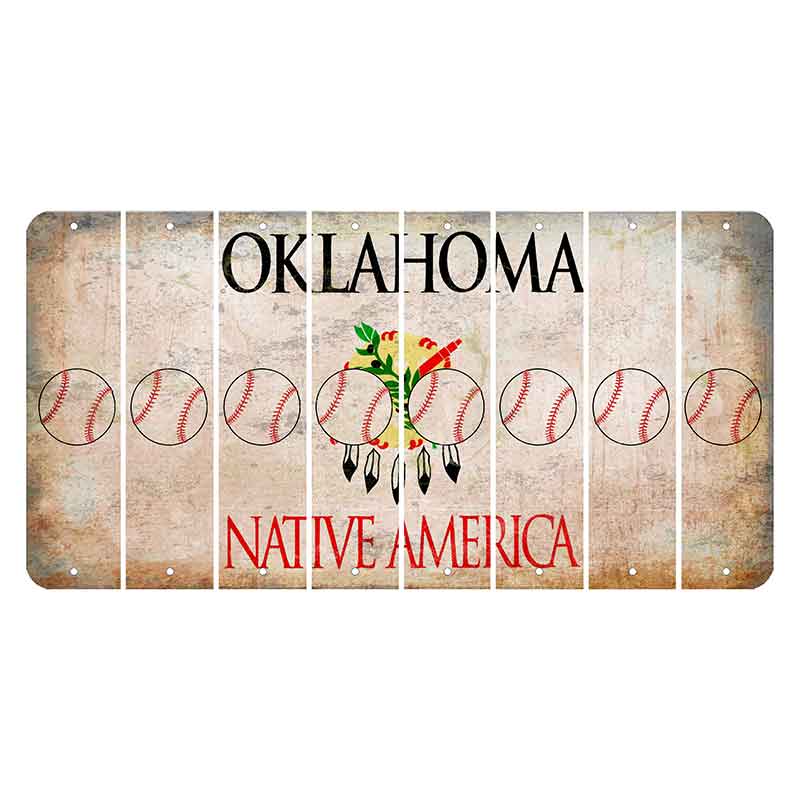 Oklahoma Osage Nation Cut License Plate Strips (Set of 8) Baseball