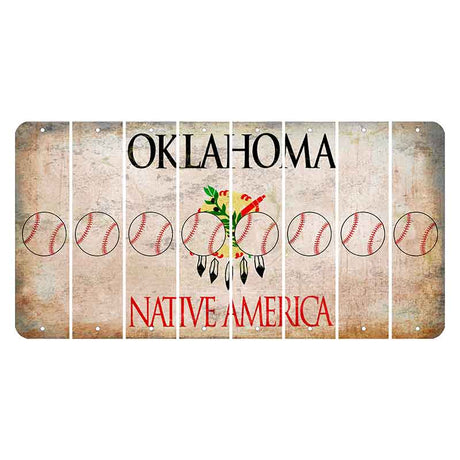 Oklahoma Osage Nation Cut License Plate Strips (Set of 8) Baseball