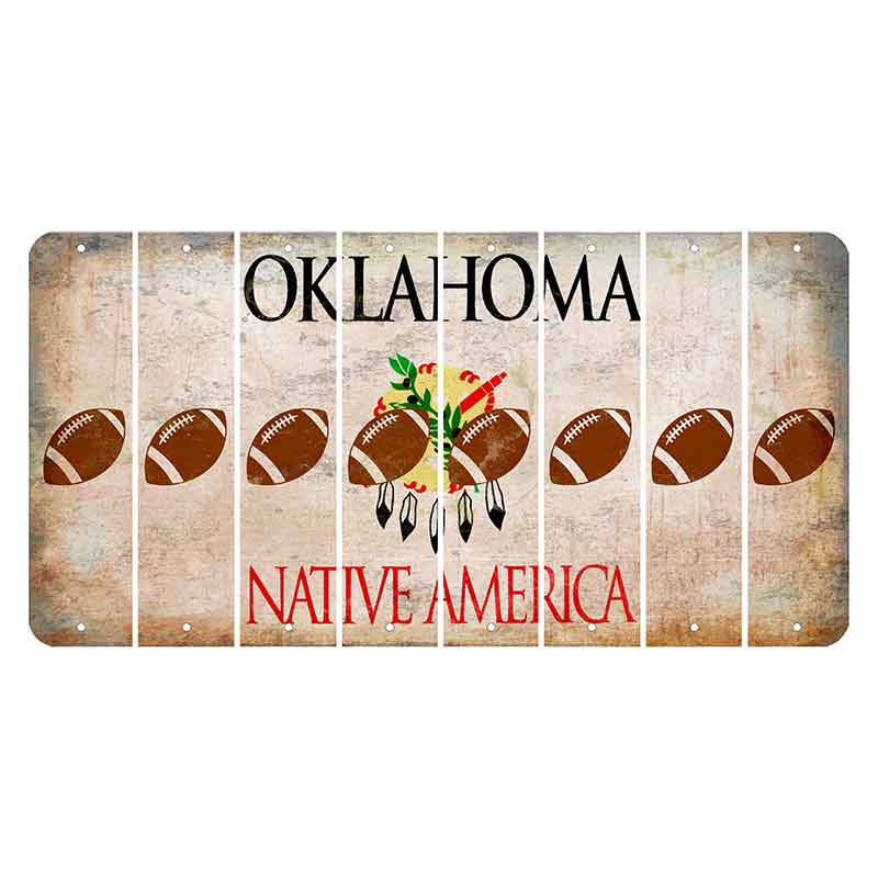 Oklahoma Osage Nation Cut License Plate Strips (Set of 8) Football