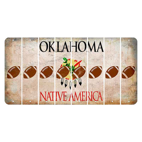 Oklahoma Osage Nation Cut License Plate Strips (Set of 8) Football