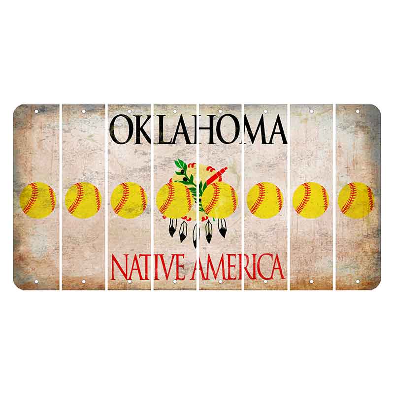 Oklahoma Osage Nation Cut License Plate Strips (Set of 8) Softball