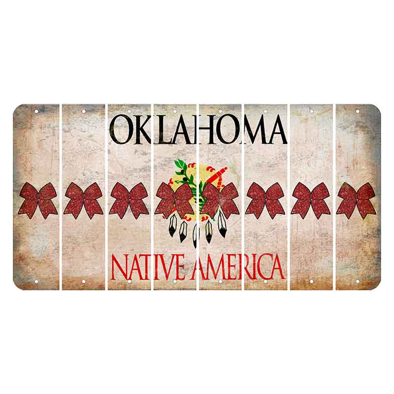 Oklahoma Osage Nation Cut License Plate Strips (Set of 8) Cheer Bow