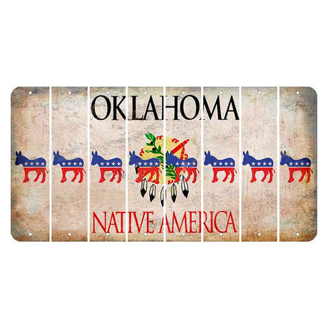 Oklahoma Osage Nation Cut License Plate Strips (Set of 8) Democrat