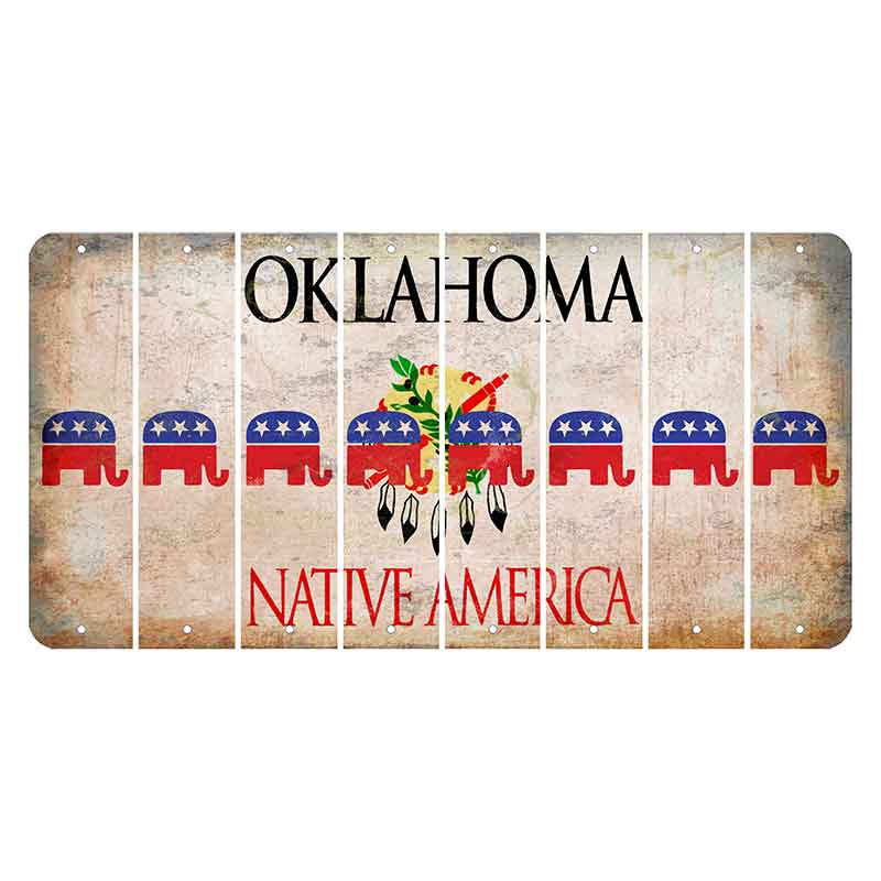 Oklahoma Osage Nation Cut License Plate Strips (Set of 8) Republican