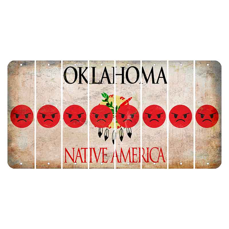 Oklahoma Osage Nation Cut License Plate Strips (Set of 8) Emoji - Angry