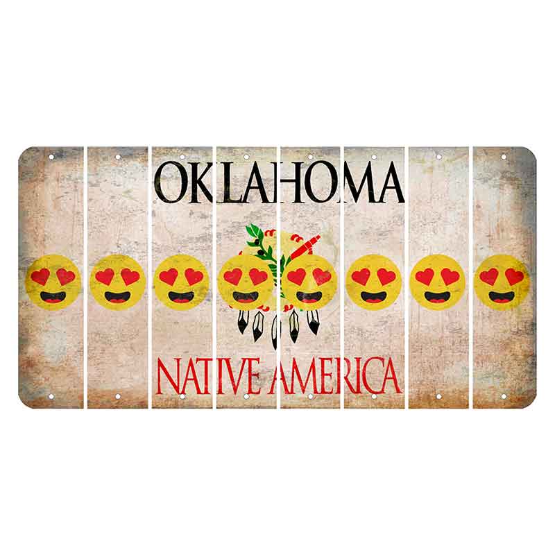 Oklahoma Osage Nation Cut License Plate Strips (Set of 8) Emoji - Heart Eyes