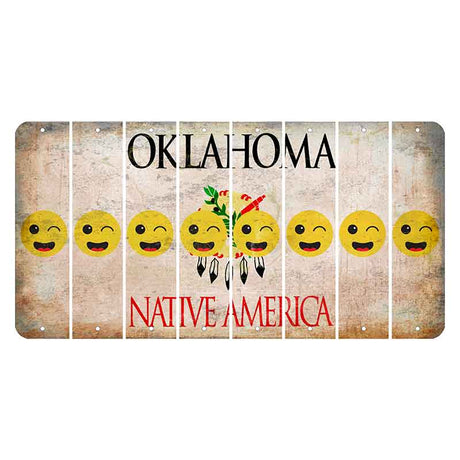 Oklahoma Osage Nation Cut License Plate Strips (Set of 8) Emoji - Winking