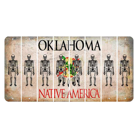 Oklahoma Osage Nation Cut License Plate Strips (Set of 8) Skeleton