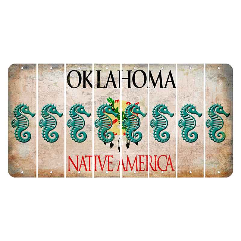 Oklahoma Osage Nation Cut License Plate Strips (Set of 8) Seahorse