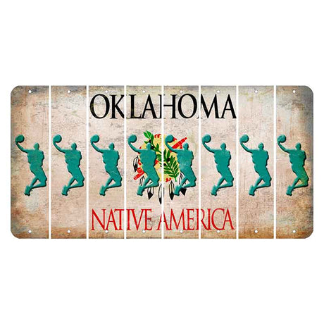 Oklahoma Osage Nation Cut License Plate Strips (Set of 8) Basketball Player