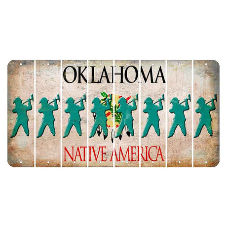 Oklahoma Osage Nation Cut License Plate Strips (Set of 8) Fireman with Axe