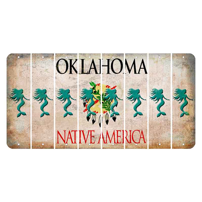 Oklahoma Osage Nation Cut License Plate Strips (Set of 8) Mermaid