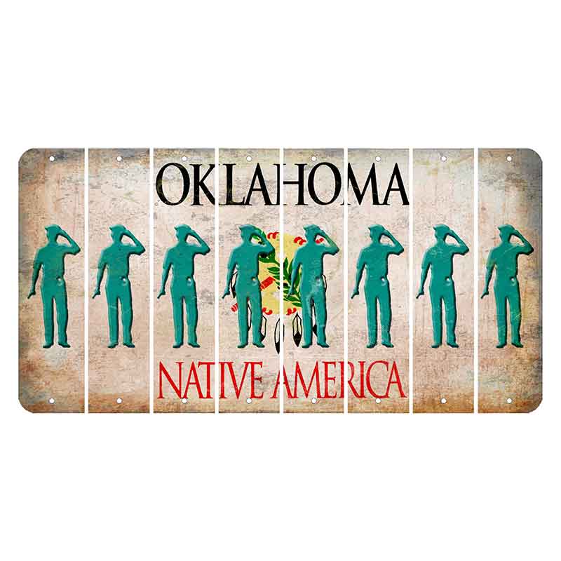 Oklahoma Osage Nation Cut License Plate Strips (Set of 8) Police Officer