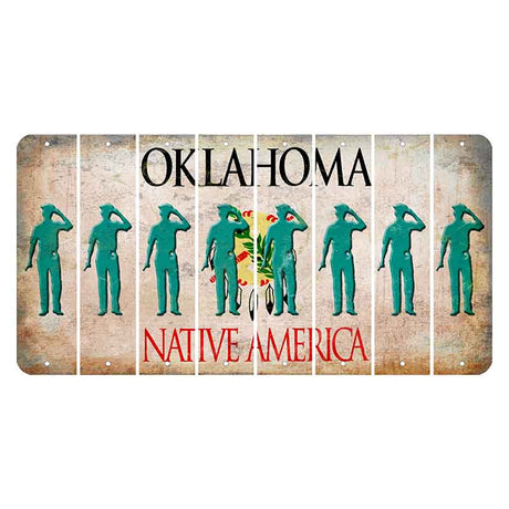 Oklahoma Osage Nation Cut License Plate Strips (Set of 8) Police Officer