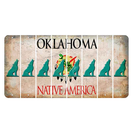 Oklahoma Osage Nation Cut License Plate Strips (Set of 8) Howling Wolf