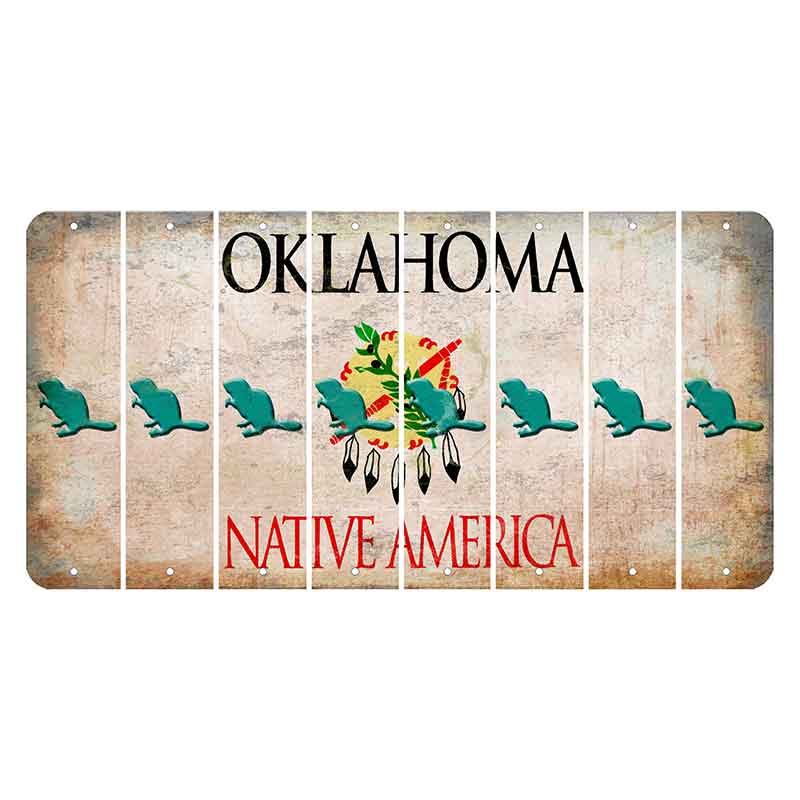 Oklahoma Osage Nation Cut License Plate Strips (Set of 8) Beaver